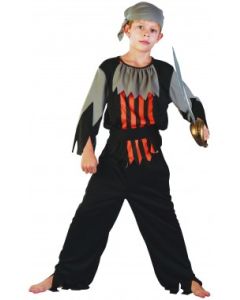 Costume garçon pirate orange et noir