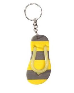 Porte-clés Tong - jaune et gris