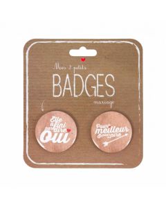 2 Badges mariage 