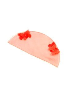 6 Ronds dragees organza papillon rouge