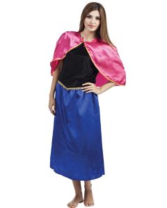Costume adulte reine des glaces - bleu et rose - Taille unique
