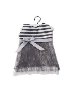 10 robes à dragées rayés grise