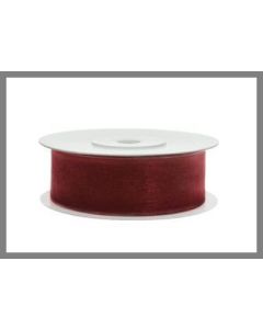 Ruban organdi 19 mm - bordeaux