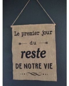 Pancarte en jute mariage