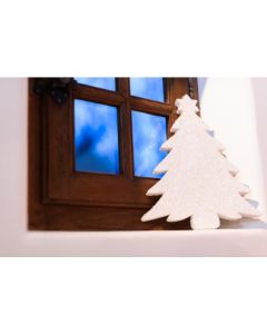 Sapin blanc pailleté en polystyrène pas cher