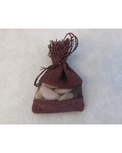 Sacs en jute et organza - chocolat 7,5 cm x 12 cm 