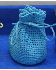 Bourses en jute - turquoise 4,5 cm x 7 cm 