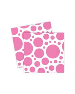 serviette pois fuchsia jetable