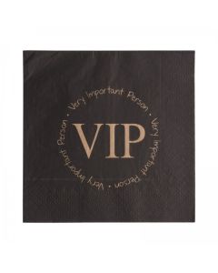 Serviette à 3 plis VIP de coloris noir