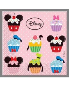 Serviettes Mickey et ses amis thème cupcake - x20