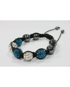 Bracelet Shamballa argent et turquoise