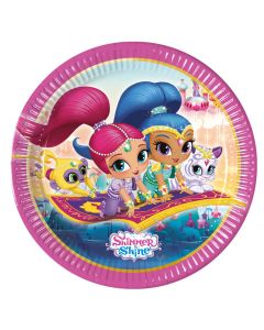 8 assiettes Shimmer & Shine 23 cm