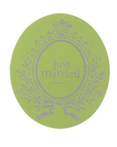 Stickers just married vert à prix choc