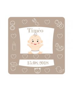 40 Stickers bébé biberon personnalisés