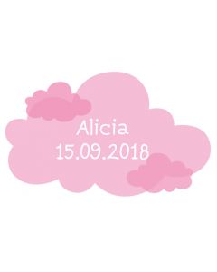 40 Stickers nuage rose personnalisés