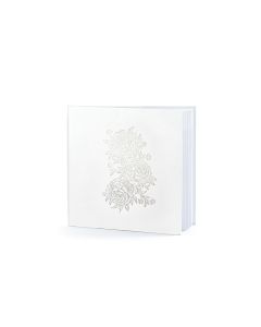 Livre d'or motif pivoines blanc 20.5 cm x 20.5 cm