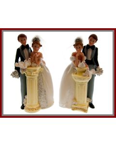 Couple de mariés avec colombes - 20 cm