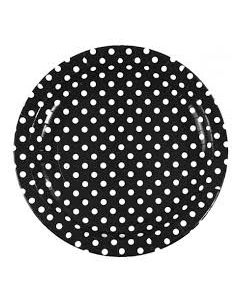 10 assiettes pois - noir