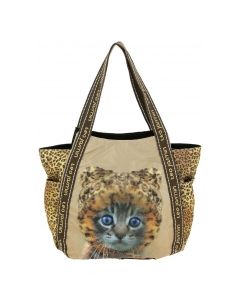 Sac cabas Teo Jasmin Chat Mimine - Café