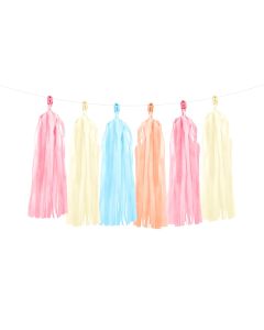 guirlande tassels pastels multicolores