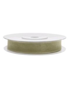 Ruban en soie olive - 6 mm