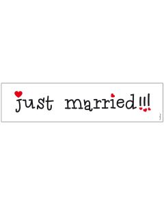 Plaque minéralogique en carton "Just married"
