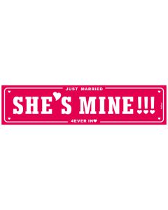Plaque minéralogique en carton "She's mine"