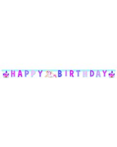 Bannière Licorne Happy Birthday 