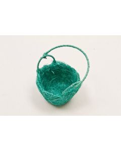 Panier sisal rond "Fantaisie" - Turquoise