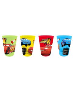 4 Verres en plastique Cars pour petit budget