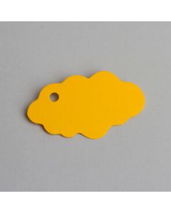 Etiquette forme nuage -  jaune 6 cm x 3,5 cm 